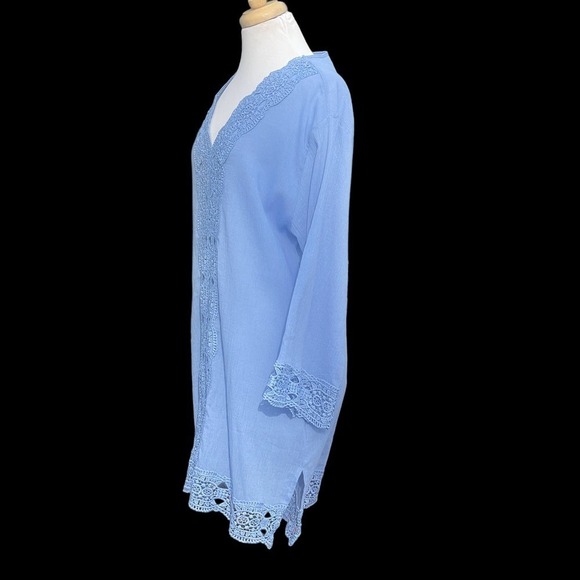Isaac Mizrahi Daisy Swim Cover-Up in Grapemist Blue - Picture 13 of 16